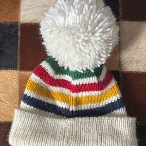 Hudson’s Bay Company multistripe pompom toque beanie